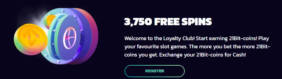 21Bit free spins offer for VIP players
